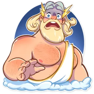 😨 Zeus god, lightning, mythology, greek, cloud telegram sticker
