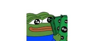 💸 Pepe the frog pepe, rana, soldi, meme telegram sticker