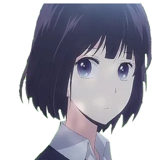 😕 Anime, Garota, Retrato, Personagem, Ilustração telegram sticker