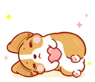 😔 狗, 小狗, 可爱, 动物, 卡哇伊 telegram sticker