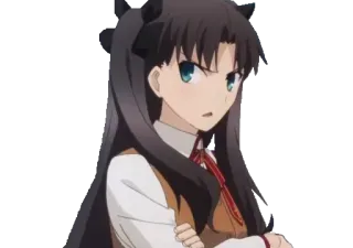 😤 Rin Tohsaka Fate/stay night anime, character, girl, angry, brunette telegram sticker