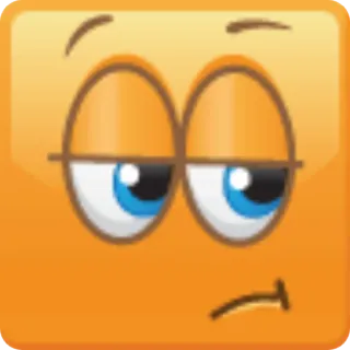 😒 表情符号, 脸, 橙色, 心情 telegram sticker