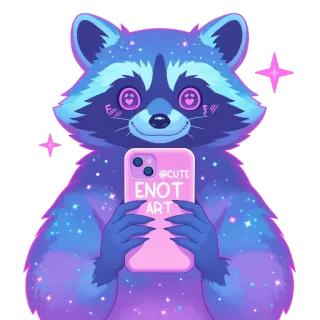 🦝 @CUTE
ENOT
ART raccoon, cute, animal, galaxy, art telegram sticker