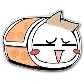 🍣 ravioli, nourriture, dessin animé, mignon, kawaii, cuisine asiatique whatsapp sticker