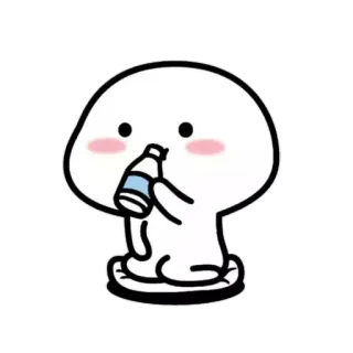 🍼 การ์ตูน, ตัวละคร, น่ารัก, ขวด, ดื่ม, สีขาว telegram sticker