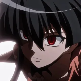 👺 Akame Akame ga Kill! anime, czerwone oczy, katana, czarne włosy, zabójca telegram sticker