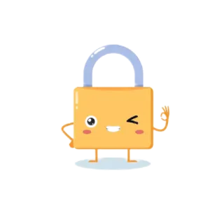 😉 자물쇠, 보안, 금고, 비밀번호, 만화, 보호 whatsapp sticker