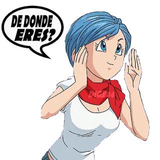 🏳️ Bulma Dragon Ball DE DONDE ERES? Bulma, Dragon Ball, Anime, Question, D'où viens-tu whatsapp sticker
