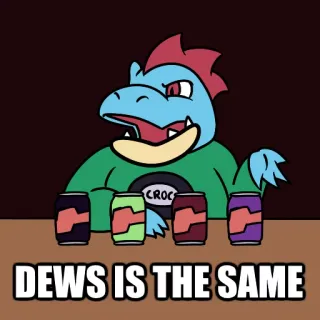 🍹 DEWS IS THE SAME Cartoon, Tier, Getränk, Meme, Lustig, Getränk telegram sticker