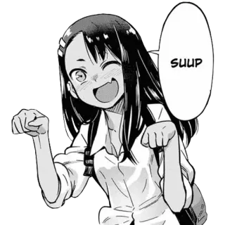 🖤 Suup anime, cartoon, manga, cute, smiling, greeting, friendly telegram sticker