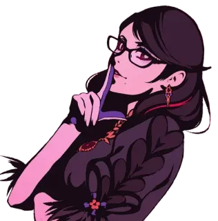 😍 Bayonetta videojuego, bruja, anime, mujer, personaje, gafas, Bayonetta telegram sticker