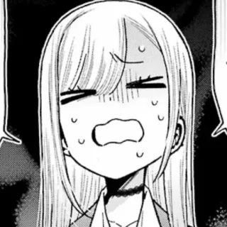 😖 animé, manga, fille, choquée, expression, mignon, femme, portrait telegram sticker