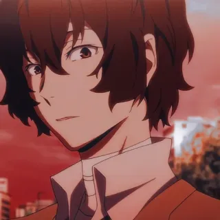 🔚 Osamu Dazai Bungou Stray Dogs Anime, Charakter, Bungou Stray Dogs, Osamu Dazai, Dazai, Porträt telegram sticker