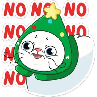 🙅‍♂️ NO NO NO NO NO NO Katze, Weihnachten, wütend, süß, Aufkleber telegram sticker