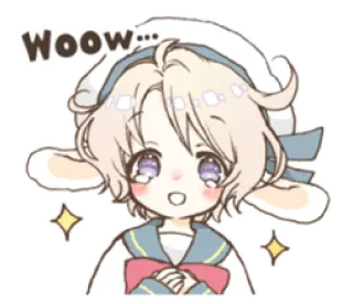 🌬 Woow... lindo, anime, dibujos animados, brillos whatsapp sticker