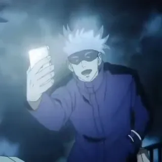 🛑 Gojo Satoru Jujutsu Kaisen Аниме, Годжо Сатору, Магическая битва, Селфи, Персонаж, Анимация whatsapp sticker