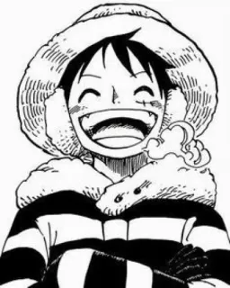 😄 Monkey D. Luffy One Piece one piece, anime, manga, monkey d. luffy, cartoon, lächeln, winter telegram sticker