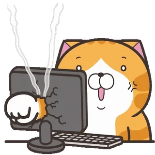 😡 猫, 电脑, 生气, 沮丧, 动物, 卡通 telegram sticker