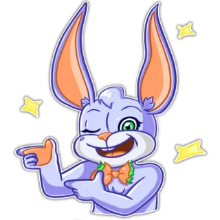 ✨ кролик, мультик, заяц, животное, милый, наклейка telegram sticker