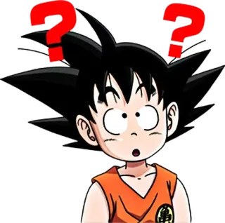 ❓ Goku Dragon Ball 动漫, 问题, 困惑, 孩子, 龙珠Z, 悟空 telegram sticker