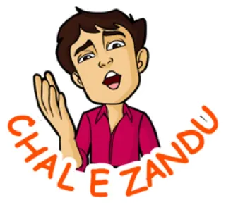 😒 CHALE ZANDU indiano, adesivo, personaggio, offensivo whatsapp sticker