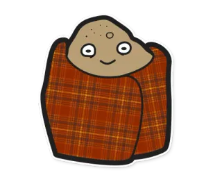 🤤 potato, blanket, cute, cartoon, sticker, cozy telegram sticker