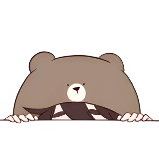 😶 bear, peeking, cute, cartoon, animal telegram sticker