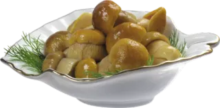 🍗 setas, comida, aperitivo, setas en escabeche, tazón telegram sticker