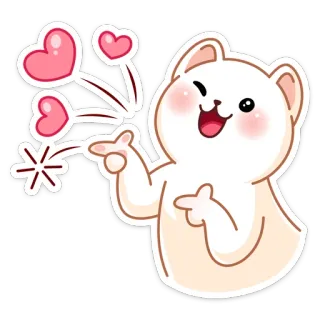 😉 мультфильм, животное, кошка, милый, каваий, сердце, любовь, подмигивание telegram sticker