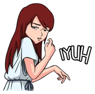 😏 IYUH cartone animato, donna, personaggio, animazione, adesivo whatsapp sticker