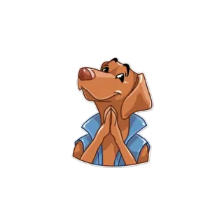 🙏 cachorro, desenho animado, animal, fofo, adesivo telegram sticker