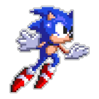 😎 Sonic sonic, sega, pixel art, videojuego, erizo azul, corriendo telegram sticker