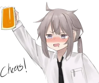 🍺 Cheers! anime, beer, drinking, toast, cute, celebration telegram sticker