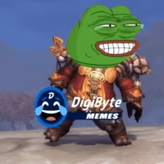 🥳 DigiByte MEMES Meme, Digibyte, Pepe, Frosch, weinend, Rüstung whatsapp sticker