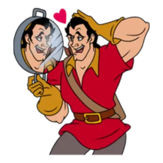 🎭 Gaston Beauty and the Beast ดิสนีย์, การ์ตูน, กัสตอง, โฉมงามกับเจ้าชายอสูร, ตัวละคร telegram sticker