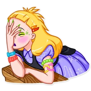 🤦‍♀️ ragazza, facepalm, delusione, frustrazione, cartone animato, bionda, esasperata telegram sticker
