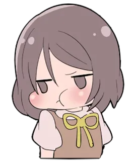 😒 动漫, 女孩, 可爱, 卡通, 表情, 悲伤 telegram sticker