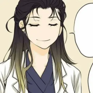 🍙 Anime, Dessin animé, Femme, Scientifique, Blouse de laboratoire, Sourire telegram sticker