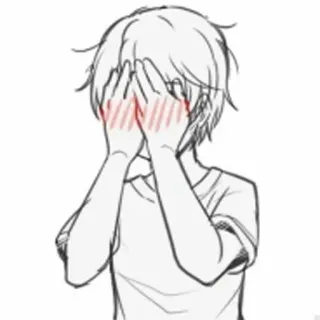 ❤️ Аниме, Румянец, Стеснительный, Иллюстрация, Манга, Парень telegram sticker