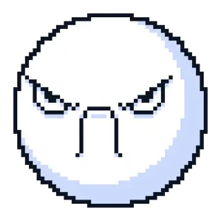 👿 angry, pixel art, cartoon, face, emoji, illustration telegram sticker