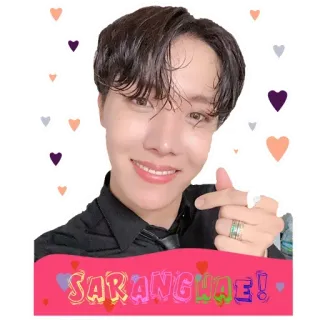 💜 SARANGHAE! K-pop, Саранхэ, Сердце, Любовь, Корейский, Поп, Идол whatsapp sticker