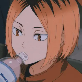 🤓 Kenma Kozume Haikyuu!! Anime, Haikyuu, Kenma, Kenma Kozume, Charakter, Trinken, Wasserflasche telegram sticker