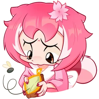 👛 cartoon, pink, anime, girl, kawaii, cute telegram sticker