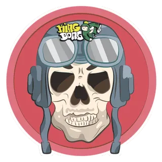 💀 King Bong Totenkopf, Helm, Militär, King Bong, Tod, Pilot, Krieg telegram sticker