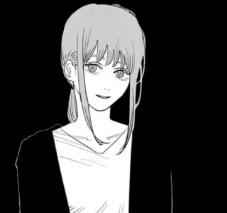😀 Makima Chainsaw Man anime, manga, Makima, Chainsaw Man, black and white, character telegram sticker