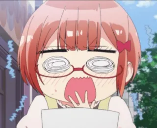 😱 Anime, Ragazza, Kawaii, Scioccato/a, Divertente, Cartone animato telegram sticker
