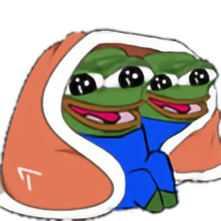 😄 Pepe the Frog 青蛙, 佩佩, 舒适, 毯子, 表情包 telegram sticker