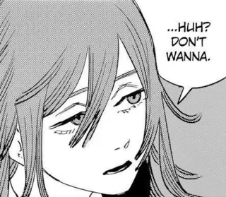💈 ...HUH? DON'T WANNA. Anime, Manga, Ausdruck, Gleichgültig, Frau, Figur whatsapp sticker