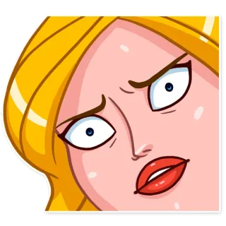 😦 Cartoon, Frau, Gesicht, Ausdruck, Blond, Sticker whatsapp sticker