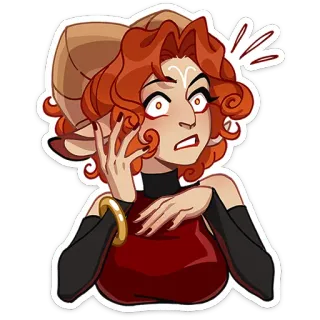 🤨 demon, kreskówka, dziewczyna, kobieta, postać, sztuka, naklejka, rogi telegram sticker